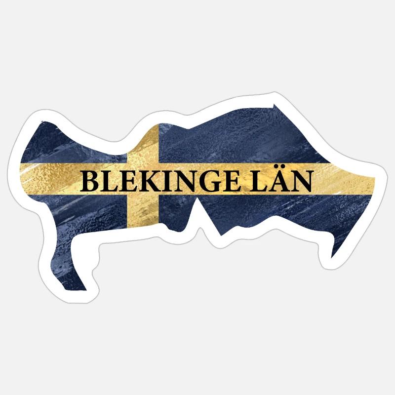 SWEDEN BLEKINGE LÄN - Sticker size S (10 x 10 cm) - white matte