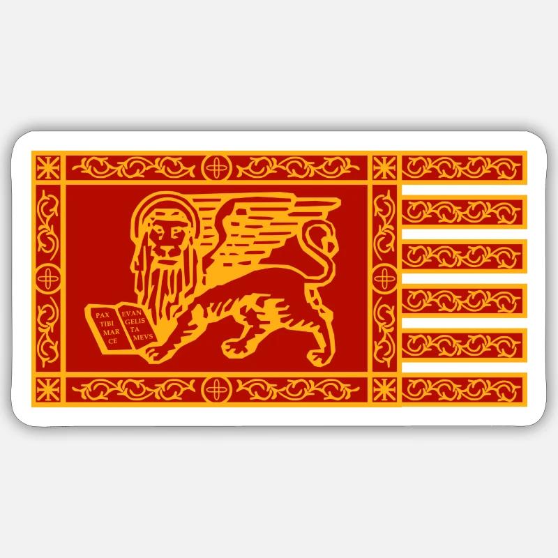 Venise drapeau Sticker taille S (10 x 10 cm)