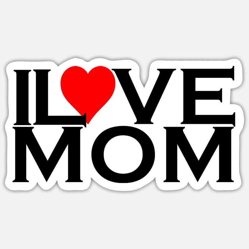 J’aime maman - Sticker taille S (10 x 10 cm) - blanc mat