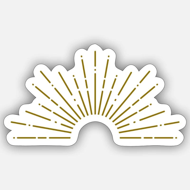 Lever de soleil Graphiques Or Soleil - Sticker taille S (10 x 10 cm) - blanc mat
