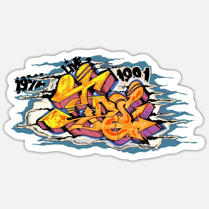 Skittlez Styles Drop 4 Sticker Graffiti Ghetto MC - Sticker Größe S (10 x 10 cm) - Mattweiß