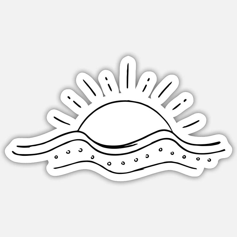 Welle und Sonne Sticker Größe S (10 x 10 cm)