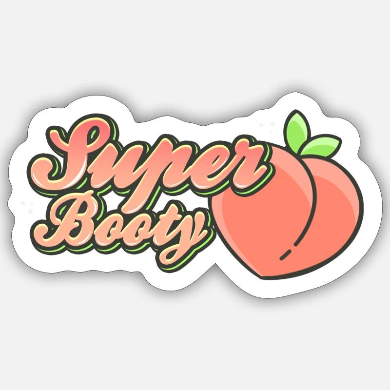 super booty - Sticker Größe S (10 x 10 cm) - Mattweiß