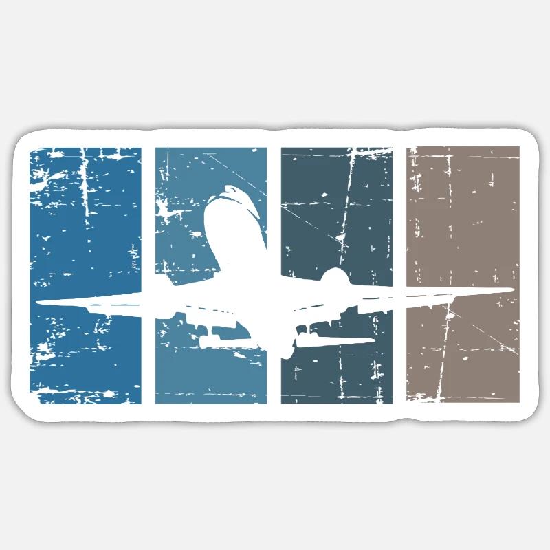 Flugzeug Pilot Luftfahrt - Sticker Größe S (10 x 10 cm) - Mattweiß