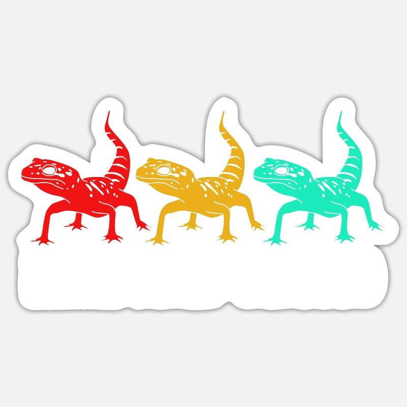Gecko - Sticker taille S (10 x 10 cm) - blanc mat