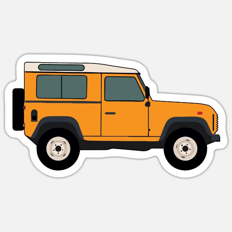 Defender Jaune - Sticker taille S (10 x 10 cm) - blanc mat