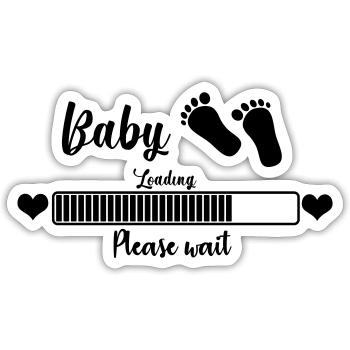 Baby Loading, Please Wait - Sticker Größe S (10 x 10 cm) - Mattweiß - Vorne