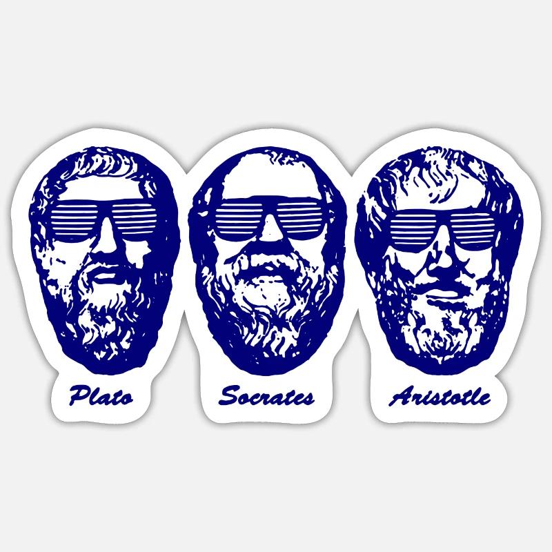 Socrates Geek Plato Aristotle Three Philosophers Sticker size S (10 x 10 cm)