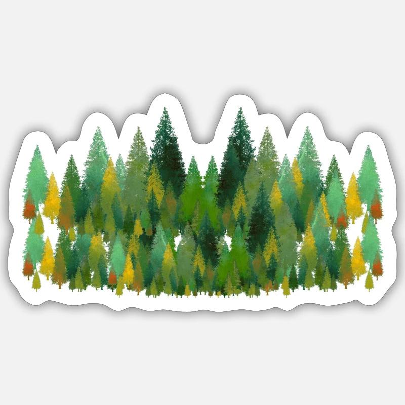 trees and trees and trees - Sticker Größe S (10 x 10 cm) - Mattweiß