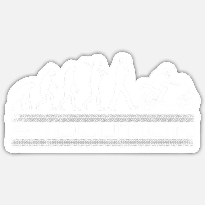 Evolution motorcycle bikers funny motorbike motorcycle - Sticker size S (10 x 10 cm) - white matte