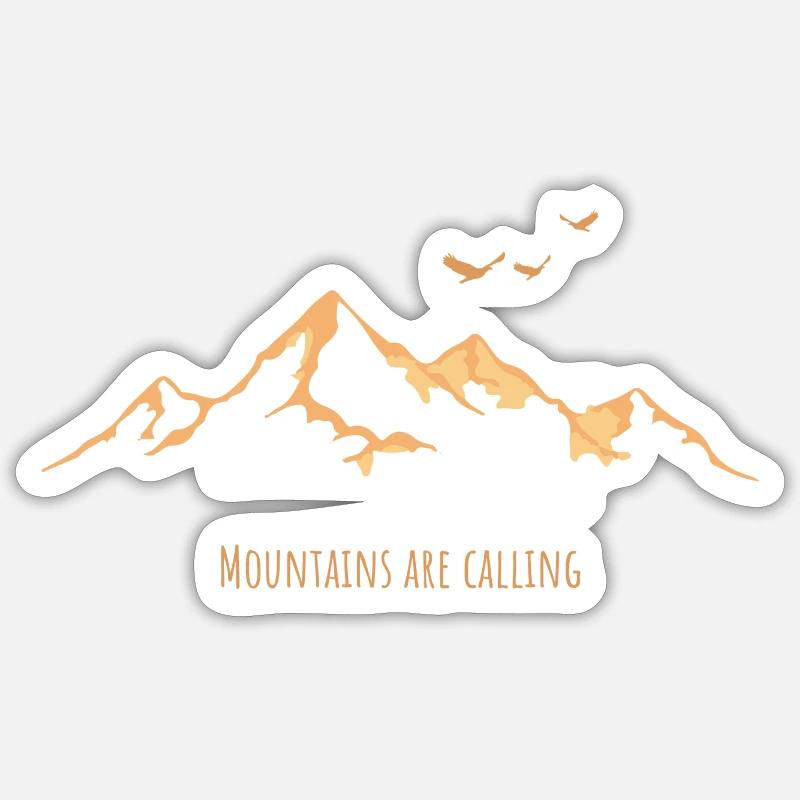 Mountains are calling design - Sticker size S (10 x 10 cm) - white matte