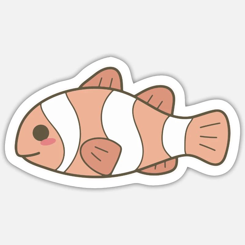 Clownfisch - Sticker Größe S (10 x 10 cm) - Mattweiß