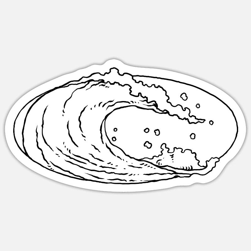 Welle Meer - Sticker Größe S (10 x 10 cm) - Mattweiß