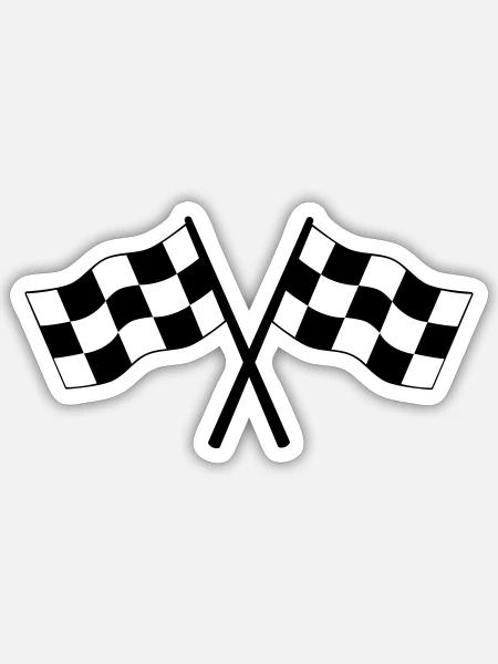 Zielflagge Symbol - Sticker Größe S (10 x 10 cm) - Mattweiß