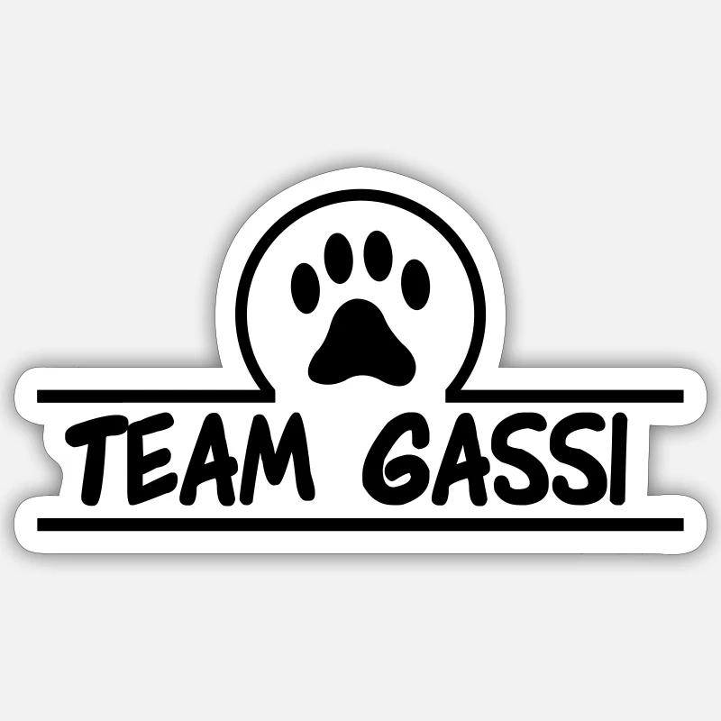 team gassi 01 - Sticker taille S (10 x 10 cm) - blanc mat