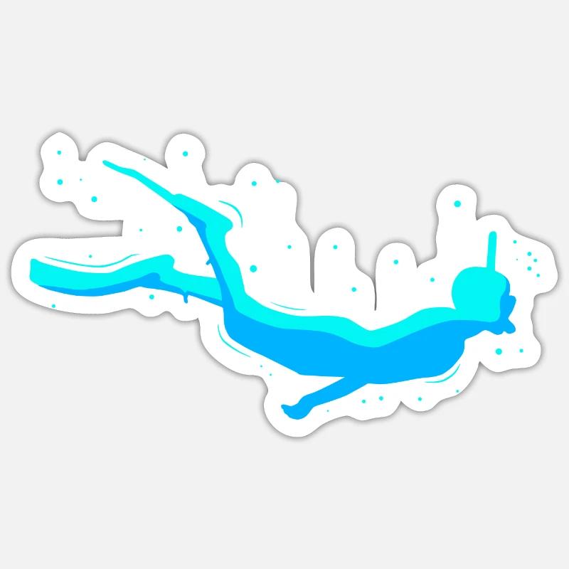Apnée plongée plongée plongeur plongée cadeau Sticker taille S (10 x 10 cm)