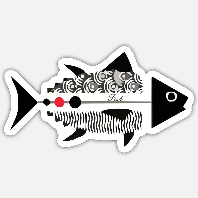 Fisch - Sticker Größe S (10 x 10 cm) - Mattweiß