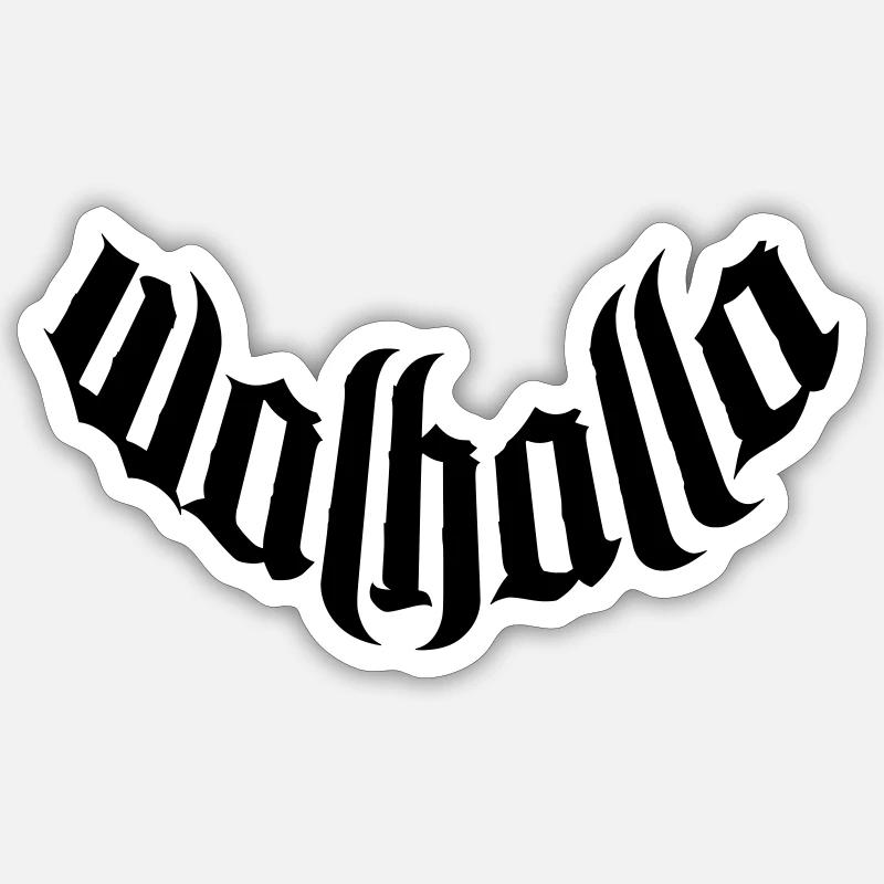 walhalla vikings viking sticker wikinger sticker - Sticker Größe S (10 x 10 cm) - Mattweiß