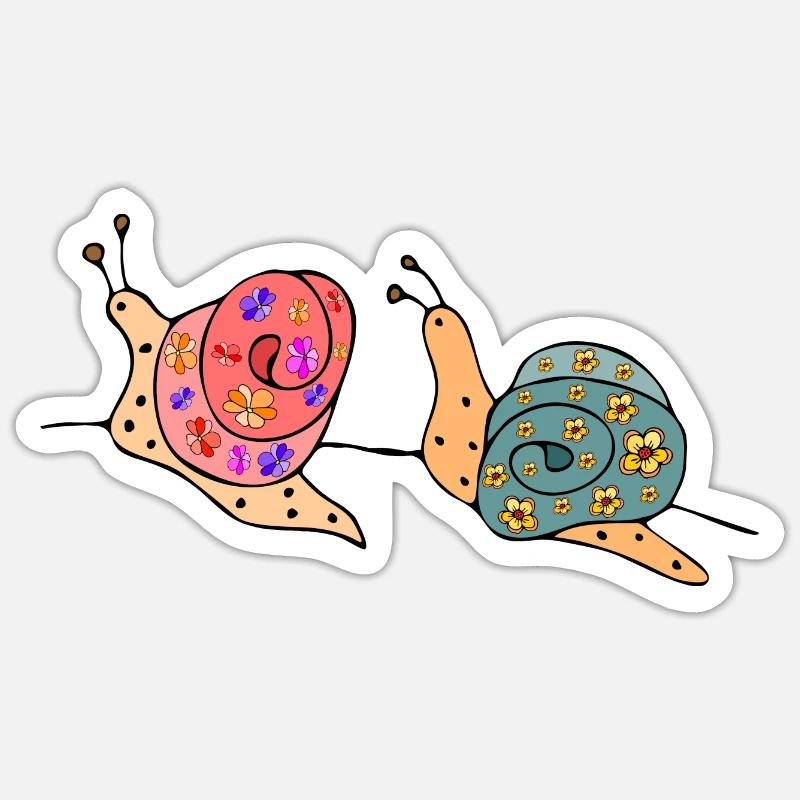 Snails - Sticker size S (10 x 10 cm) - white matte