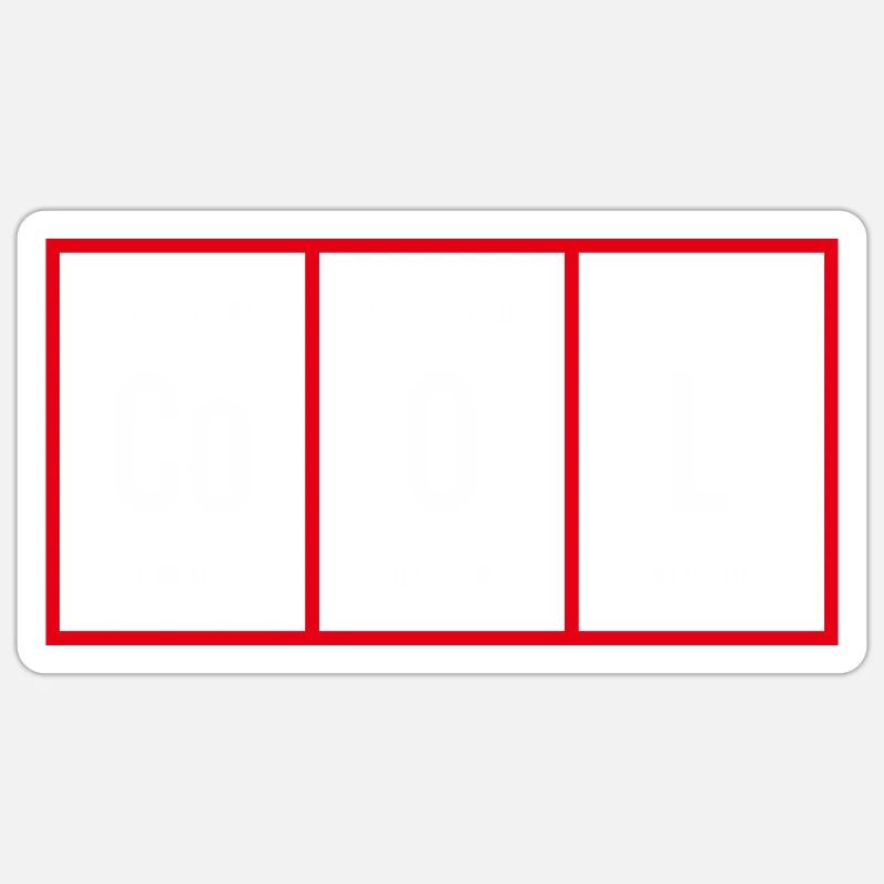 Cool - Periodensystem der Elemente - Sticker Größe S (10 x 10 cm) - Mattweiß