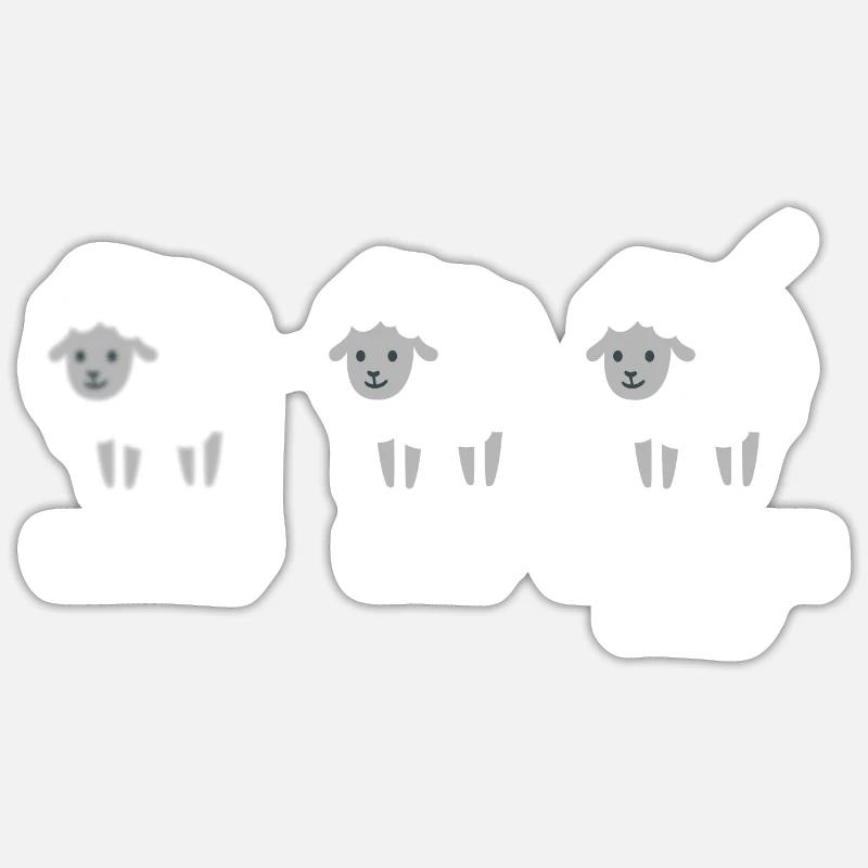 Unschaf Schaf gestochen Schaf - Sticker Größe S (10 x 10 cm) - Mattweiß
