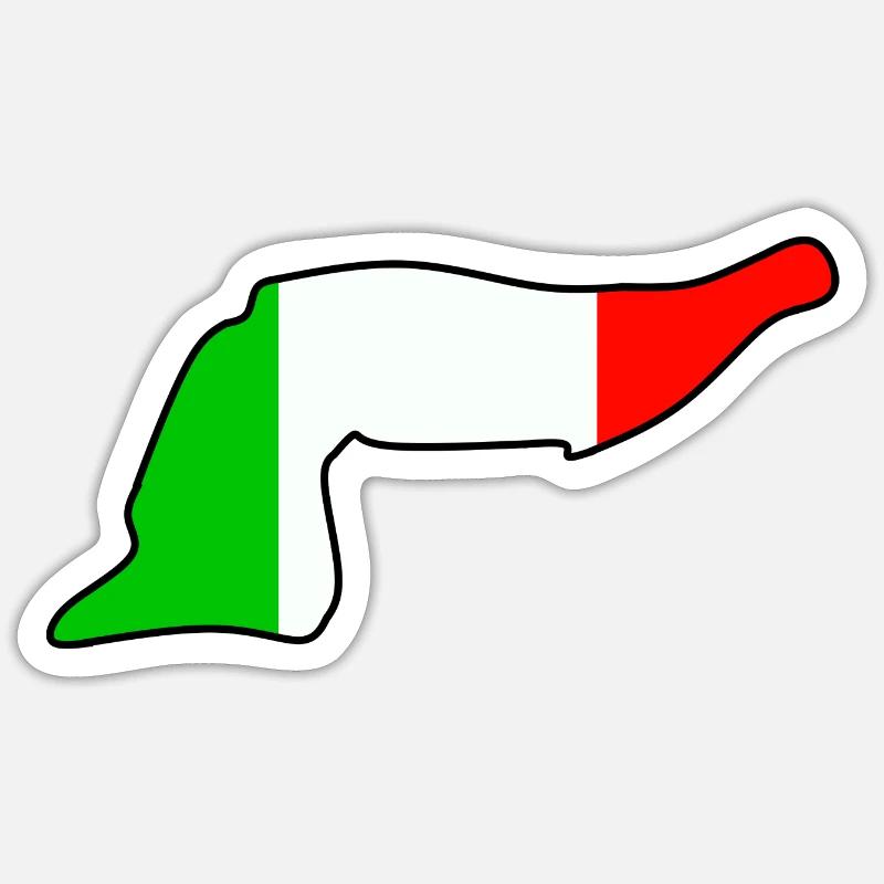 Circuit d’Imola avec drapeau - Sticker taille S (10 x 10 cm) - blanc mat