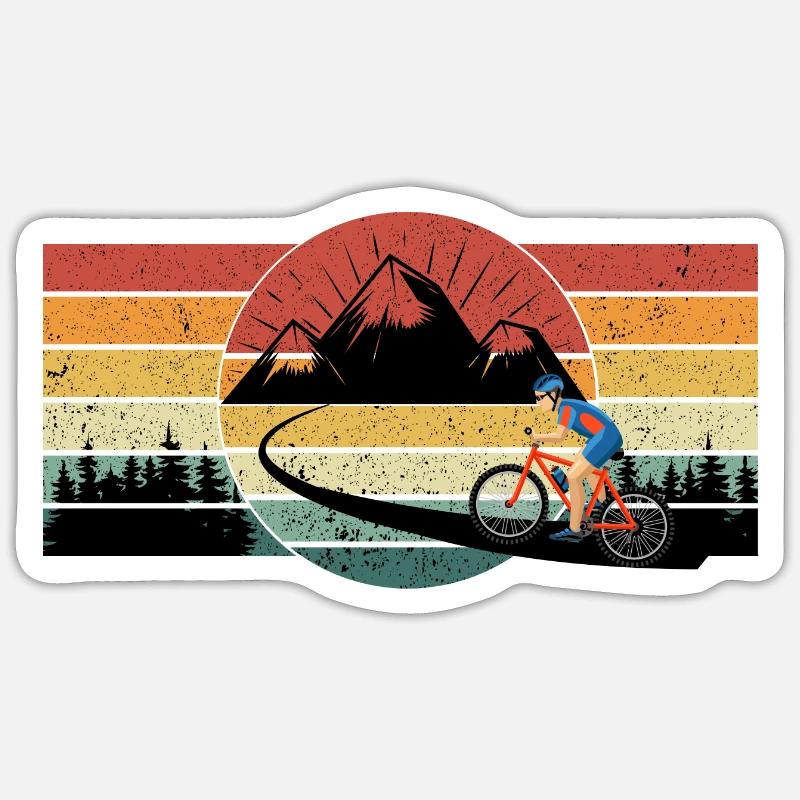 MTB - MTB - Der Bergpfad - Sticker Größe S (10 x 10 cm) - Mattweiß