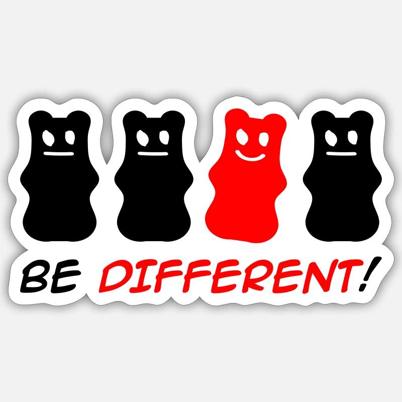 Be Different! - Sticker Größe S (10 x 10 cm) - Mattweiß