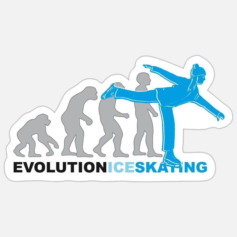 Evolution ice skating, Schlittschuh, Eislaufen Sticker Größe S (10 x 10 cm)