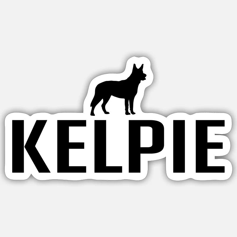 KELPIE Hunderasse Hunde Hund Wilsigns - Sticker Größe S (10 x 10 cm) - Mattweiß