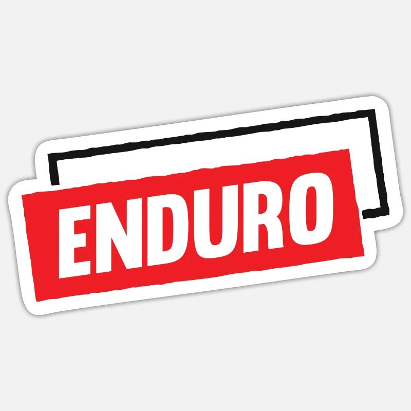 Enduro - Sticker taille S (10 x 10 cm) - blanc mat