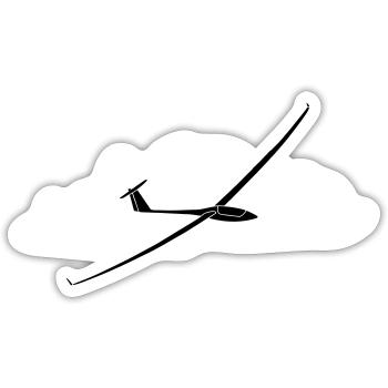 Planeur Vol à voile Planeur Planeur Planeur - Sticker taille S (10 x 10 cm) - blanc mat - Devant