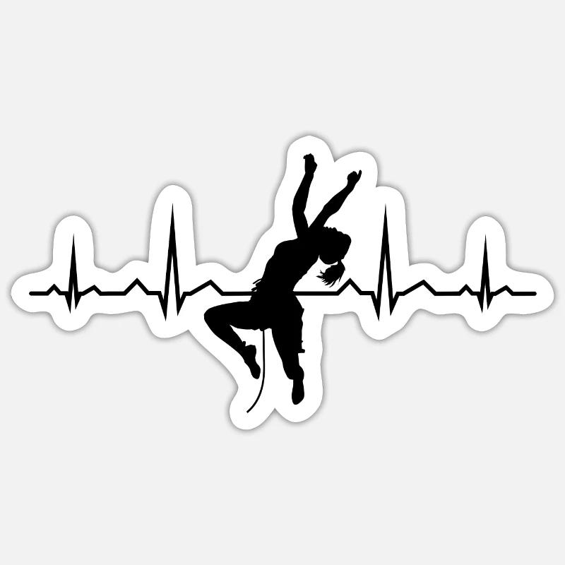 Herren Bouldering Climbing Climber Klettern - Sticker Größe S (10 x 10 cm) - Mattweiß