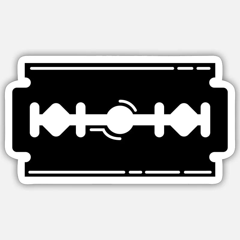 Rasierklinge Icon Symbol - Sticker Größe S (10 x 10 cm) - Mattweiß