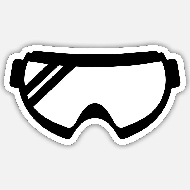 Ski goggles icon - Sticker size S (10 x 10 cm) - white matte