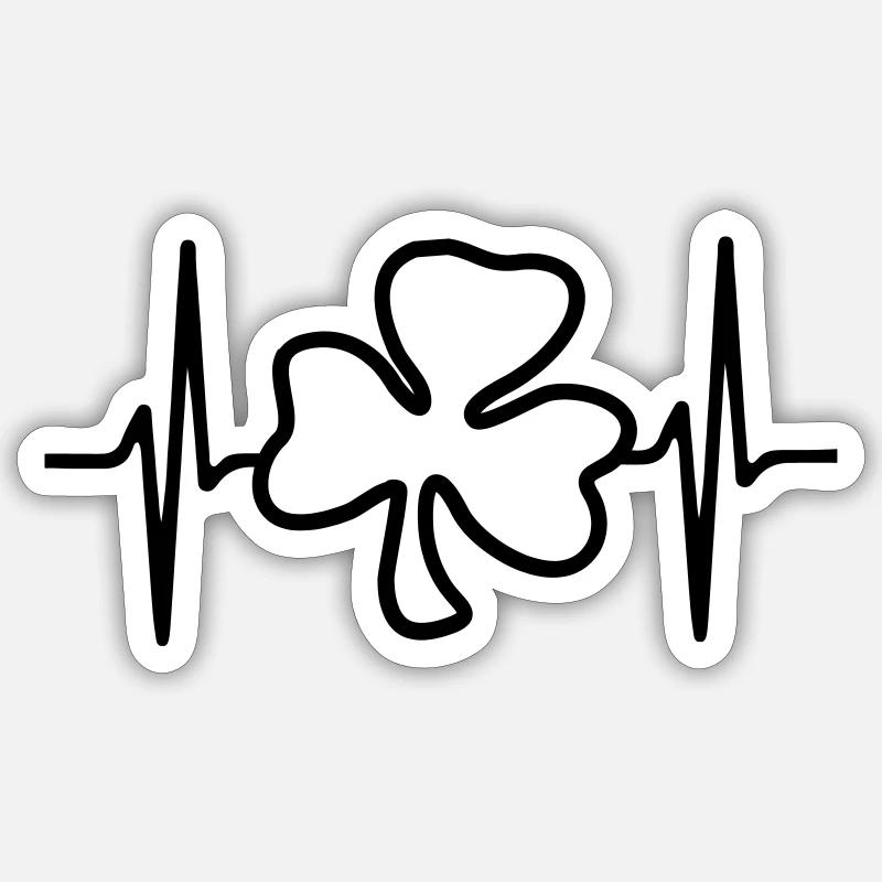 Trèfle trèfle Cloverleaf Saint-Patrick - Sticker taille S (10 x 10 cm) - blanc mat