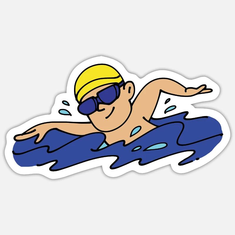 Swimmer - Sticker size S (10 x 10 cm) - white matte