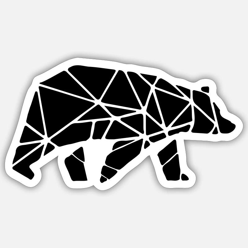 Ours - Sticker taille S (10 x 10 cm) - blanc mat