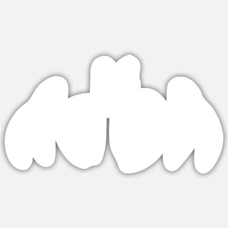 Krabbe Oneliner- weiß - Sticker Größe S (10 x 10 cm) - Mattweiß