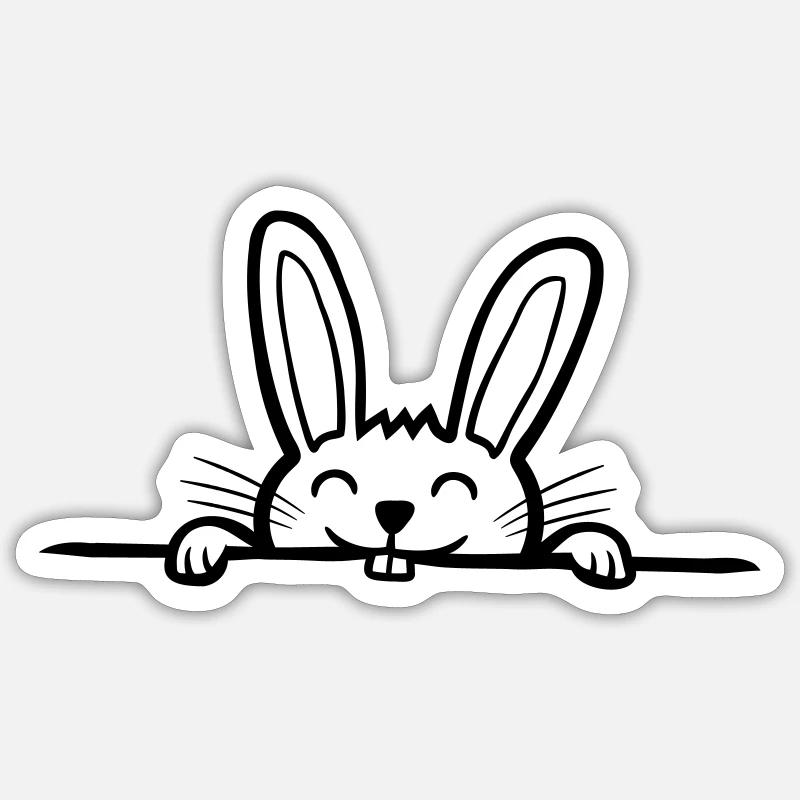 Plancher de lapin caché Sticker taille S (10 x 10 cm)