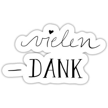 vielen Dank - Sticker Größe S (10 x 10 cm) - Mattweiß - Vorne