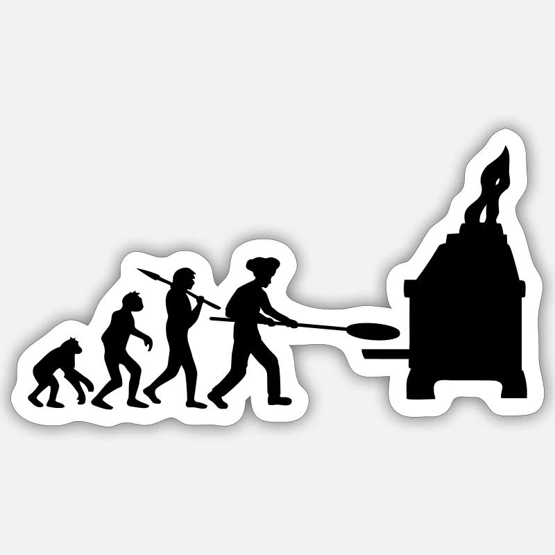 Evolution Pizza Boulanger - Sticker taille S (10 x 10 cm) - blanc mat