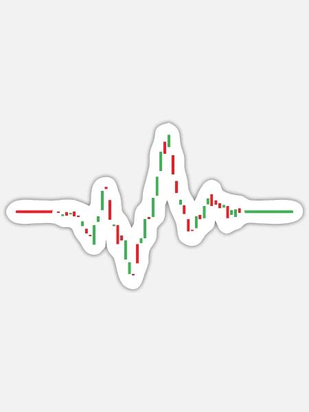 Herzschlag Aktien Chart - Sticker Größe S (10 x 10 cm) - Mattweiß