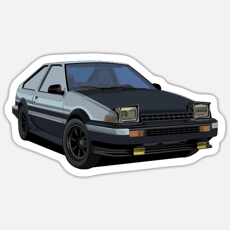 AE86 Trueno - Sticker taille S (10 x 10 cm) - blanc mat