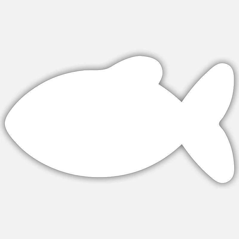Fish Icon - Sticker size S (10 x 10 cm) - white matte