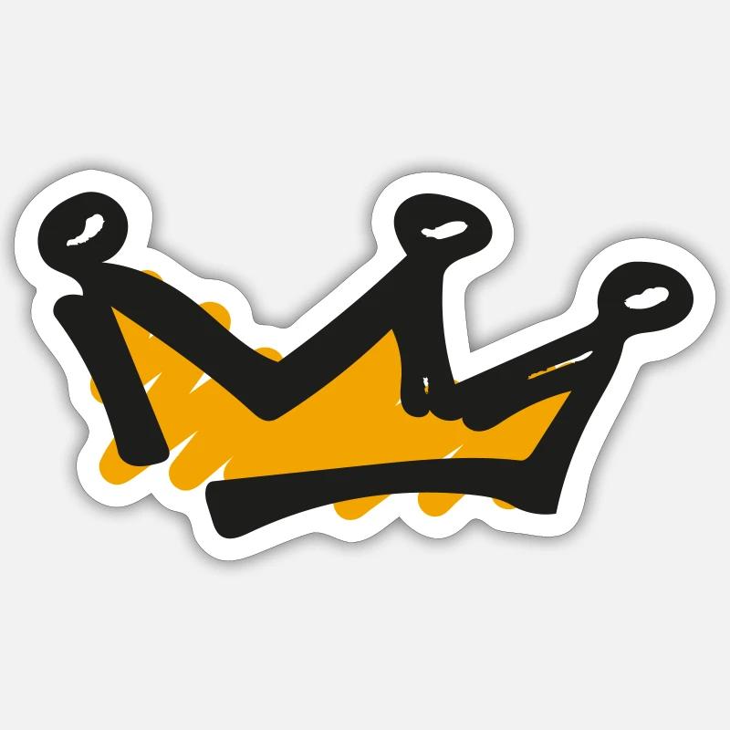 Crown Line Drawing - Sticker size S (10 x 10 cm) - white matte