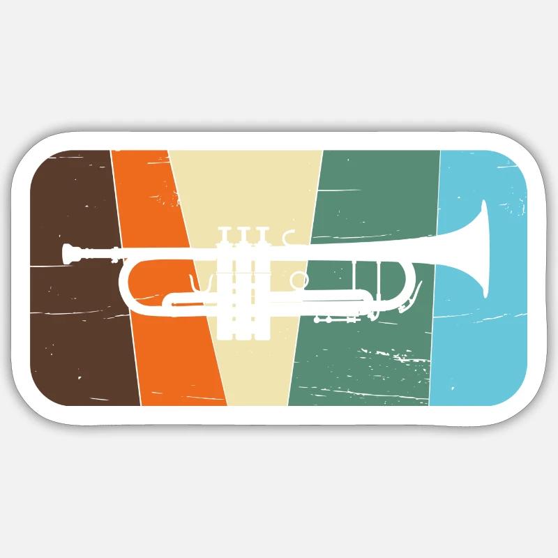 trompette Sticker taille S (10 x 10 cm)