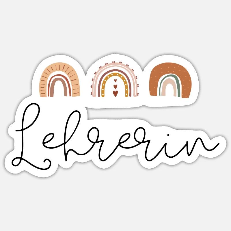 Lehrerin Regenbogen boho Sticker Größe S (10 x 10 cm)