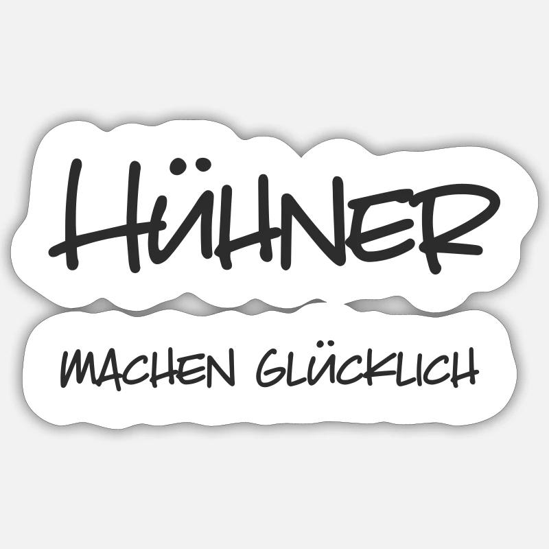 Hühner machen glücklich - Sticker Größe S (10 x 10 cm) - Mattweiß