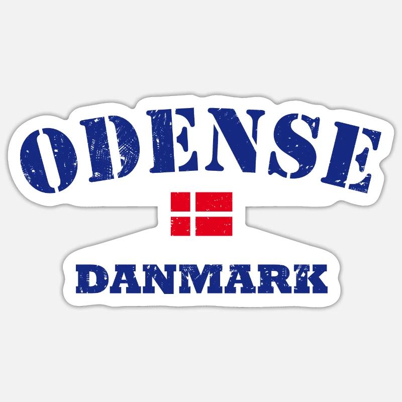 Odense - Sticker Größe S (10 x 10 cm) - Mattweiß